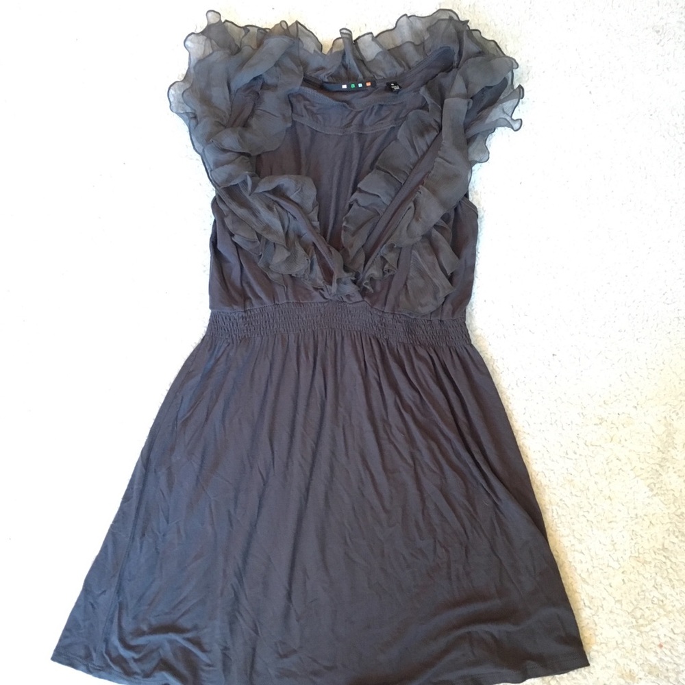 Nordstrom Ruffled Grey Blouse - Picture 2 of 4